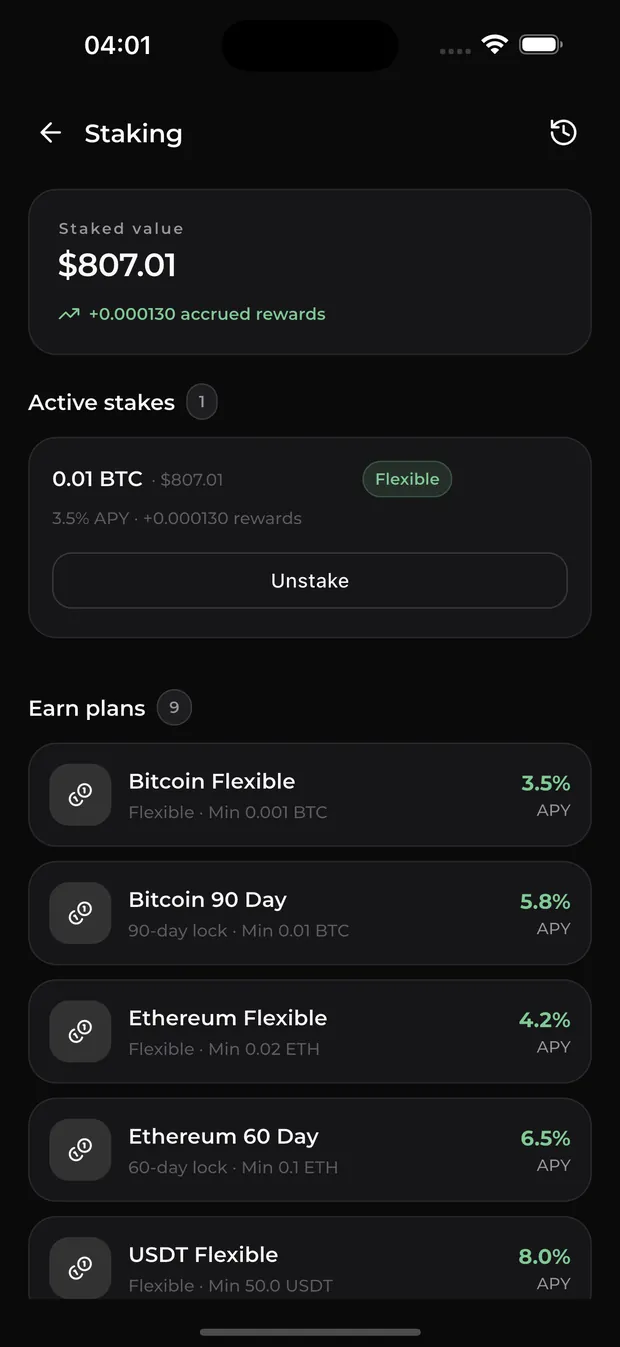 Zeus Wallet — Staking