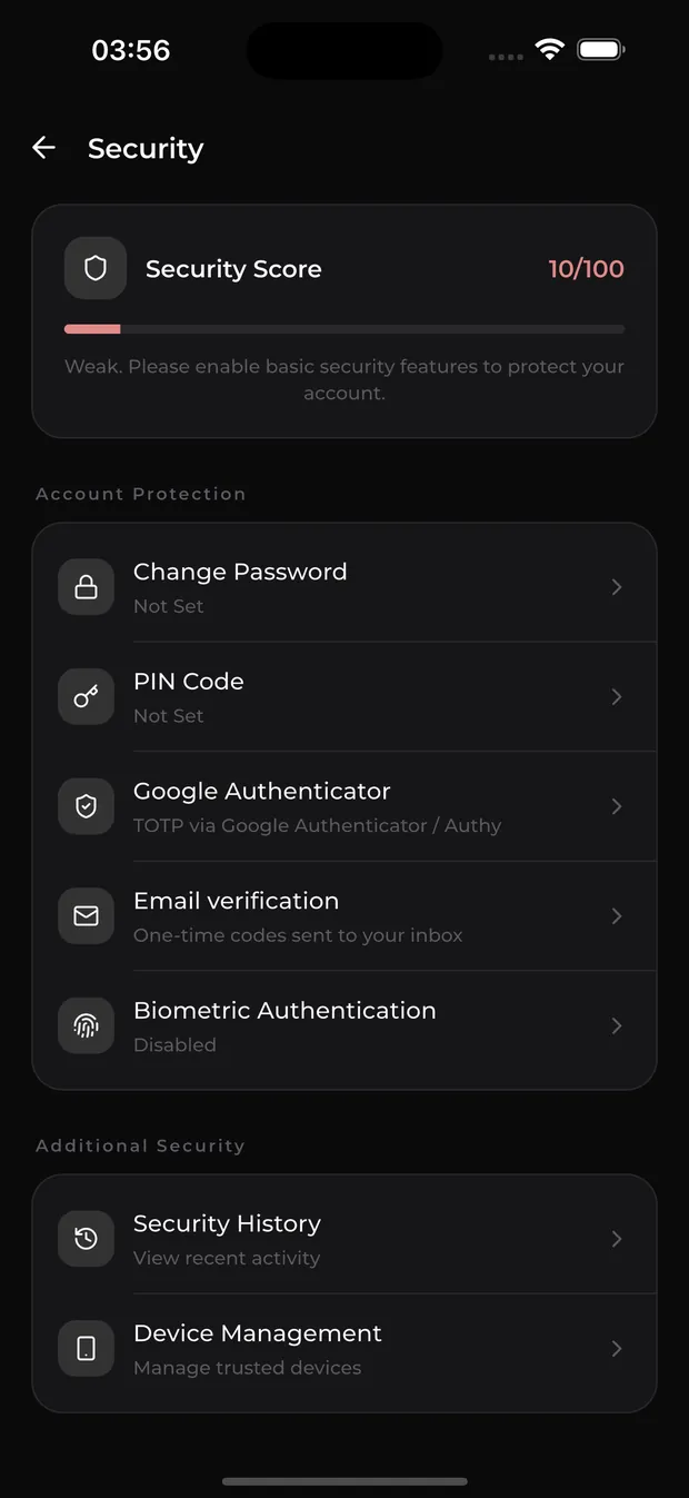 Zeus Wallet — Security center